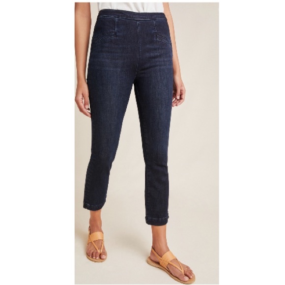 denim high rise capris